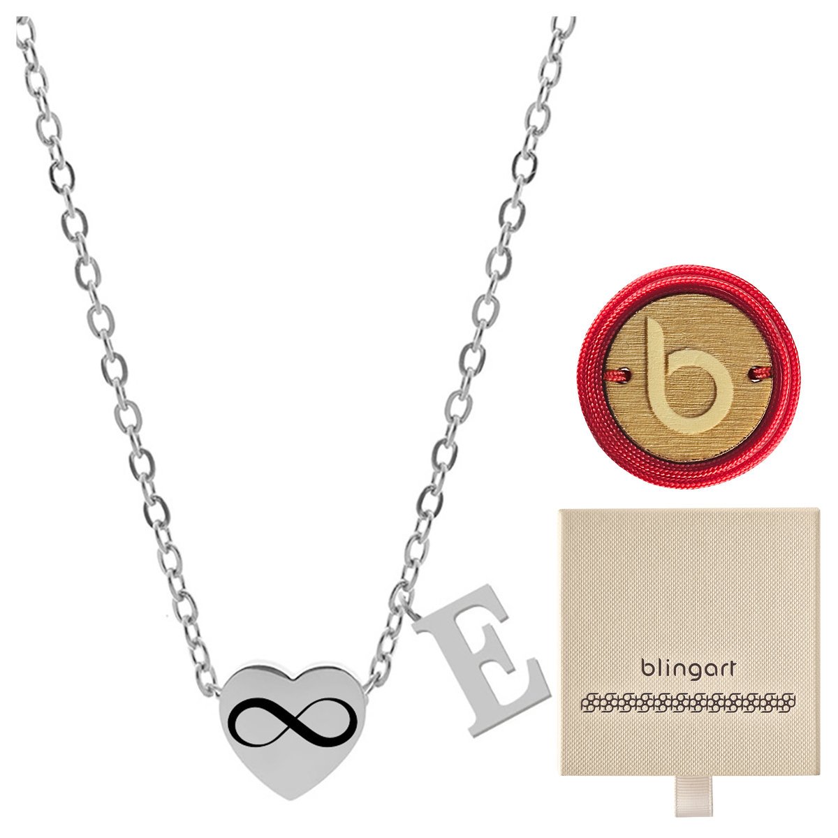 Naszyjnik CELEBRYTKA LITERKA serce E