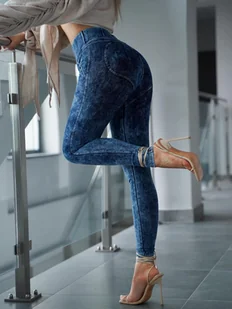 Legginsy tregginsy jeansowe Marmo Serduszka double push up marmurek  Me&Jan leginsy jeans - ME&JAN - Legginsy - miniaturka - grafika 1