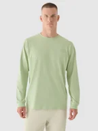 Koszulki sportowe męskie - Męski longsleeve z nadrukiem 4F 4FRAW24TLONM502 - zielony - miniaturka - grafika 1