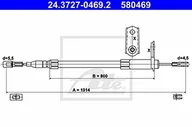 Linki hamulca postojowego - ATE LINKA HAMULCA 24.3727-0469.2 MERCEDES R129 SL 55 AMG 00-01 - miniaturka - grafika 1