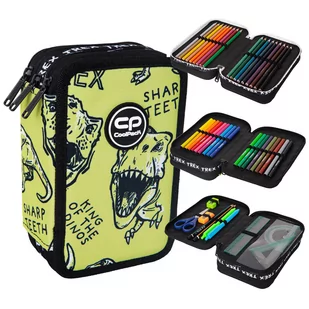 PIÓRNIK POTRÓJNY Z WYPOSAŻENIEM COOLPACK JUMPER 3 DINO ADVENTURE T-REX - Piórniki - miniaturka - grafika 1