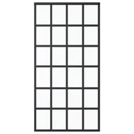 Drzwi wewnętrzne - Drzwi przesuwne, szkło ESG i aluminium, 102x205 cm, czarne - miniaturka - grafika 1