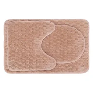 Dywaniki łazienkowe - Dywanik łazienkowy 3-elementowy Andora beżowy - miniaturka - grafika 1