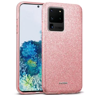 Etui na telefon komórkowy Samsung Galaxy S20 Ultra brokatowe etui ochronne TPU, różowe złoto - Etui i futerały do telefonów - miniaturka - grafika 1