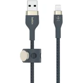 Kable USB - Belkin Kabel USB Lightning Braided Silicone 3m Niebieski CAA010BT3MBL - miniaturka - grafika 1
