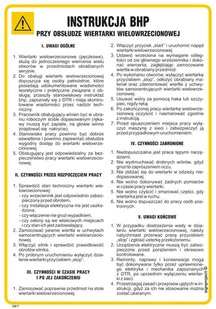 IAB17 INSTRUKCJA BHP PRZY OBSŁUDZE WIERTARKI WIELOWRZECIONOWEJ, PN - PŁYTA PCV 1MM; (245X350MM) - Instrukcje stanowiskowe BHP - miniaturka - grafika 1