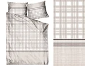 Pościel - Pościel bawełniana 200x220 Bawaria beżowa kratka - miniaturka - grafika 1