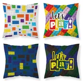 Prześcieradła - POSZEWKA bawełniana KLOCKI LEGO 40x40 cm ŚWIECĄCA - miniaturka - grafika 1