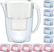Dzbanki filtrujące - Dzbanek filtrujący Aquaphor Amethyst 2,8 l + 10 wkładów 5 + 5Mg, biały - miniaturka - grafika 1