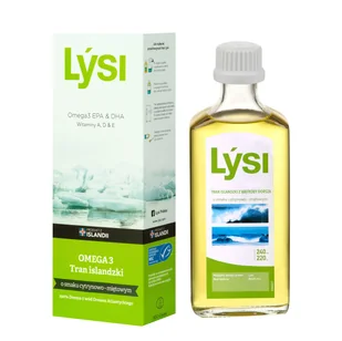 Lysi Tran Islandzki o smaku cytrynowo-miętowym, 240 ml - Witaminy i minerały - miniaturka - grafika 1