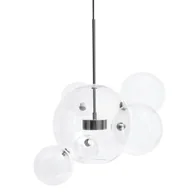 Lampy sufitowe - Lampa wisząca CAPRI 6 czarna - 60 LED, aluminium, szkło XCP9148-1B.BLACK - miniaturka - grafika 1
