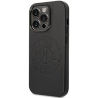 Etui i futerały do telefonów - Karl Lagerfeld  Obudowa dla telefonów komórkowych Leather Perforated Logo na Apple iPhone 14 Pro Max KLHCP14XFWHK Czarny - miniaturka - grafika 1