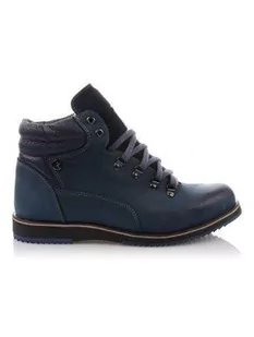 Buty męskie trzewiki skórzane zimowe 811 granatowe - Komodo - Buty zimowe męskie - miniaturka - grafika 1