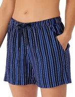 Spodnie damskie - Schiesser Damskie spodnie do spania krótkie wiskoza mieszanka tkana + relaks, niebieskie paski, 42, Blau Gestreift - miniaturka - grafika 1