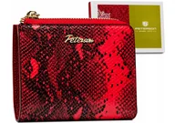 Portfele - Mały portfel damski z motywem skóry węża zamykany na zamek — Peterson - miniaturka - grafika 1