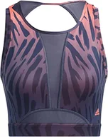 Biustonosze - adidas HA4324 TRN TIGR AOP Sports Biustonosz damski Semi Turbo/Shadow Navy/Print XSAC - miniaturka - grafika 1