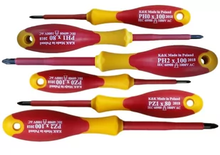 WKRĘTAKI izolowane VDE 1000V dla elektryka 6 szt. - Śrubokręty - miniaturka - grafika 1