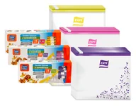 Folia, papier śniadaniowy, serwetki - ZESTAW 40x TOREBKI FOLIOWE Z SUWAKIEM ŻYWNOŚĆ LUNCH 1,5L + 2,5L + 3,5L - miniaturka - grafika 1