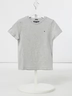 Koszulki dla chłopców - T-shirt z bawełny organicznej z detalami z logo - miniaturka - grafika 1