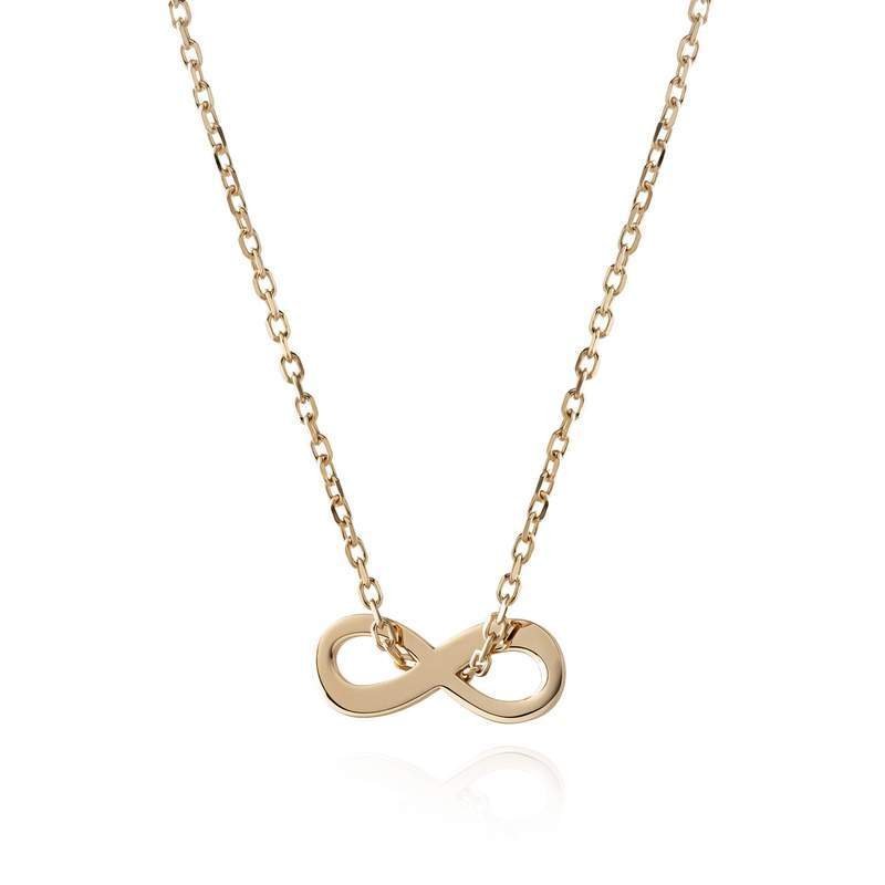 Naszyjnik z przewlekaną zawieszką nieskończoności, srebro 925 w złotym pokryciu