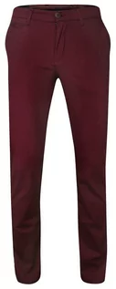 Spodnie męskie - Gładkie Bordowe Casualowe Męskie Spodnie -RIGON- Zwężane, Bawełniane, Chinosy - Rigon - grafika 1