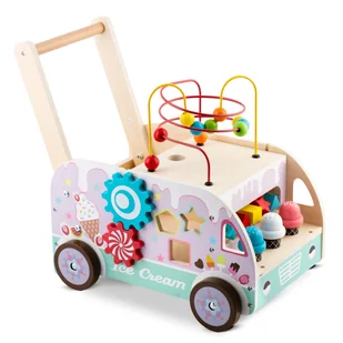Chodzik pchacz drewniany dla dzieci budka z lodami Ricokids - Chodziki - miniaturka - grafika 1