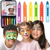 Zabawy w naśladowanie dorosłych - Wykręcane Kredki Do Malowania Twarzy 6 Kolorów - miniaturka - grafika 1