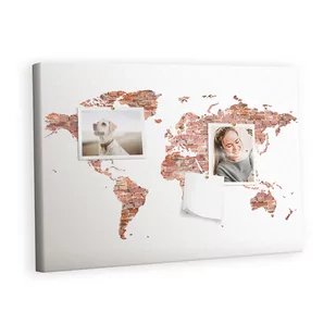 Kolorowy Organizer - Tablica Korkowa z Pinezkami - Stara mapa z cegły 60x40 cm - Tablice i flipcharty - miniaturka - grafika 1