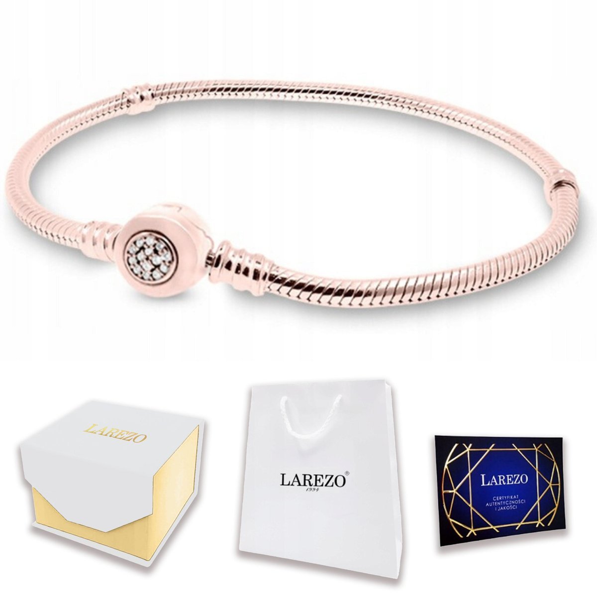 Bransoletka Pozłacana 20cm Modułowa Cyrkonie Charms Zawieszka SREBRO 925