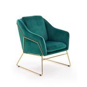 Fotele - Fotel Wypoczynkowy Soft 3 Złoty / Ciemny Zielony Halmar Ciemny Zielony, Złoty - miniaturka - grafika 1
