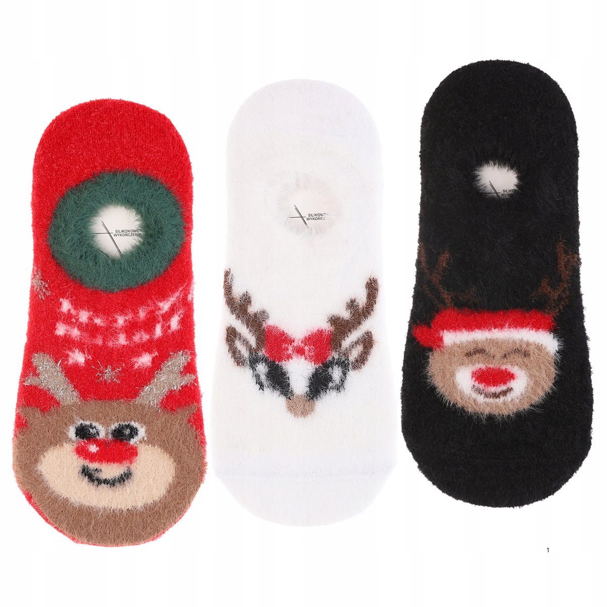 SKARPETKI DAMSKIE BALERINY ŚWIĄTECZNE BAWEŁNIANE 3-PAK PREZENT MORAJ 38-41
