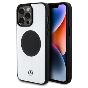 Mercedes MEHMP15L23ACMS iPhone 15 Pro 6.1" srebrny/silver hardcase Leather&Alu MagSafe - Etui i futerały do telefonów - miniaturka - grafika 6