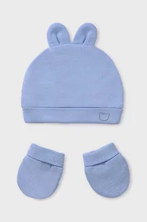 Rękawiczki dla dzieci - Mayoral Newborn czapka i rękawiczki dziecięce kolor niebieski - grafika 1