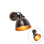 Lampy ścienne - QAZQA Industriële wandlamp koper met messing verstelbaar - Liko - miniaturka - grafika 1