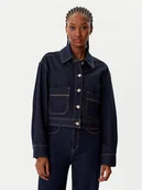 Kurtki damskie - Morgan Kurtka jeansowa 252-GADZA Granatowy Relaxed Fit - miniaturka - grafika 1