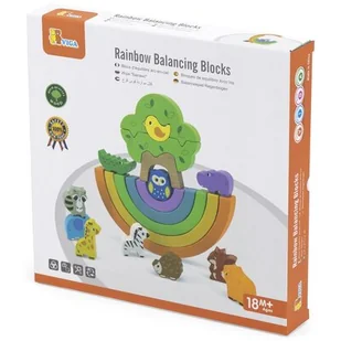 VIGA Toys Drewniana Tęcza Układanka Klocki Kreatywne Montessori - Klocki - miniaturka - grafika 1