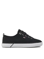 Trampki damskie - Tommy Hilfiger Tenisówki Vulc Canvas Sneaker FW0FW08063 Czarny - miniaturka - grafika 1