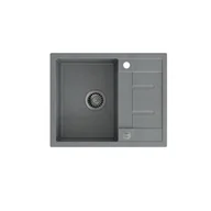 Zlewozmywaki - QUADRON MORGAN 116 szary metalik + odpływ stalowy (HB8210U5-BS) HB8210U5-BS - miniaturka - grafika 1