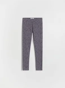 Reserved - Wzorzyste legginsy - fioletowy - Spodnie i spodenki dla dziewczynek - miniaturka - grafika 1