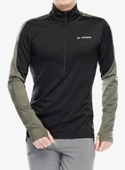 Bluzy sportowe męskie - Bluza polarowa Vaude Livigno Halfzip II - black/khaki - miniaturka - grafika 1