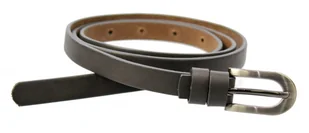 Pasek Skórzany PAS-MAX (PL) Damski Skóra Licowa 15 mm BEŻOWO-GRAFITOWY Wąski - Paski - miniaturka - grafika 5