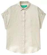 Koszule damskie - United Colors of Benetton Damska koszula 5bmldq03d, jasnobeżowa 152, rozmiar S, Jasny beżowy 152, S - miniaturka - grafika 1