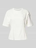 Koszulki i topy damskie - T-shirt z ozdobnym obszyciem model ‘NABIA’ - miniaturka - grafika 1