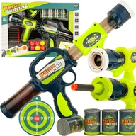 Zabawki militarne - PISTOLET WYRZUTNIA STRZAŁEK KULEK PIANKOWE STRZAŁKI + AKCESORIA NERF - miniaturka - grafika 1