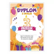 LearnHow Dyplom A5 urodzinowy - trzecie urodziny 5szt - Dyplomy i okładki - miniaturka - grafika 1