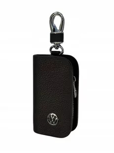SKÓRZANE ETUI na klucze VOLKSWAGEN WV logo KLUCZYK brelok ELEGANCKI brąz - Etui na klucze - miniaturka - grafika 1