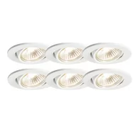 Oprawy, klosze i abażury - QAZQA Zestaw 6 reflektorów wpuszczanych białych uchylnych - Cisco - miniaturka - grafika 1