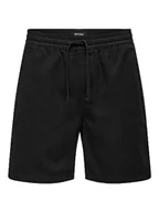 Spodenki damskie - ONLY & SONS Męskie szorty, jednokolorowe, czarny, XS - miniaturka - grafika 1