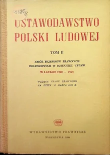 Ustawodawstwo Polski Ludowej Tom II - Historia świata - miniaturka - grafika 1