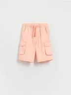 Spodnie i spodenki dla chłopców - Reserved - Bawełniane szorty cargo - brzoskwiniowy - miniaturka - grafika 1